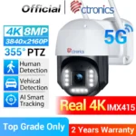 Ctronics Real 4K Outdoor Surveillance Camera 5G Wifi 8MP 3840x2160P Full Color Night Vision Security IP Camera 360 Auto Tracking
