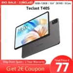 TECLAST T40S Android 12 tablet, 10,4 inch TDDI, (8GB + 8GB) Max. 16GB RAM + 128GB ROM (TF 1TB), MT8183 octa-core, Mali-G72, FHD 2000x1200 2K FHD, wiFi 5G & 2.4G/13 MP/BT5/Type-C/GPS camera