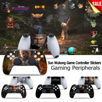 For PS5 Controller Black Myth Wukong Vinyl Skin Sticker Dust-proof Scratchproof Wukong Decal Stickers for PlayStation 5