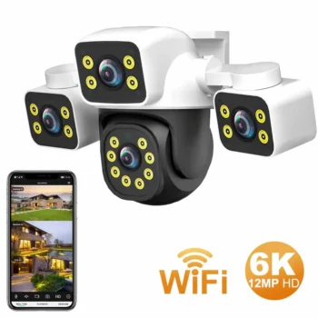 3 Lens 3Screens 6K 12MP Outdoor ExternalFHD IP Camera WiFi Camera 4K Dual Screen Auto Tracking Security PTZ Camera IPC360 Home