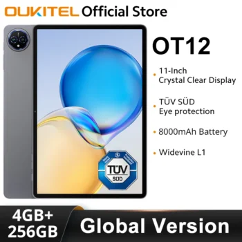 OUKITEL OT12 Tablet 11 Inch HD Display Android 14 16(4+12) GB RAM 256GB ROM Widevine L1 8000mAh Eye protection screen Pad PC